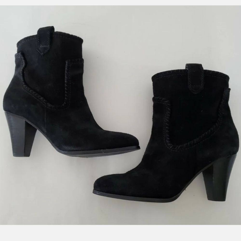 Karl Lagerfeld Black Suede Ankle Booties